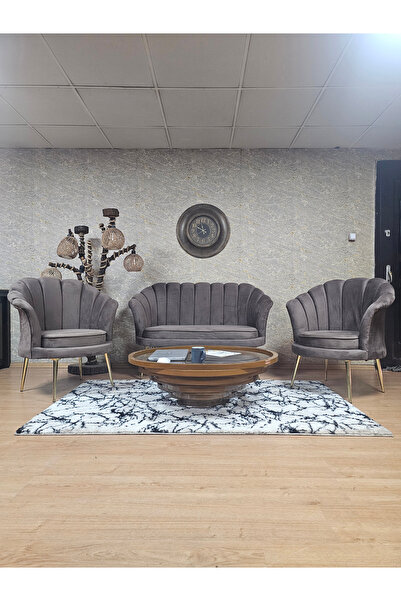 ZAFİR İstiridye Takım Gold Kaplama Sivriltme Ayak Çay Seti Koltuk Takımı