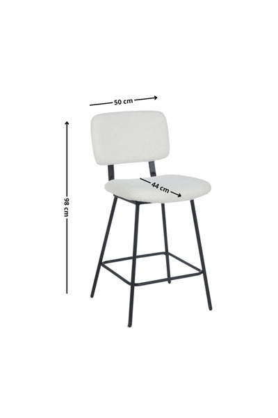 Ebticar Modern single bar chair, white