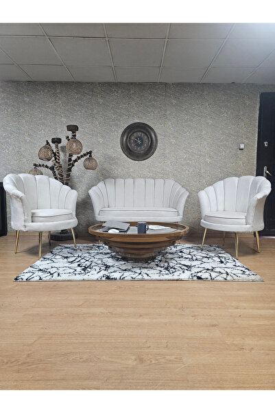 ZAFİR İstiridye Takım Gold Kaplama Sivriltme Ayak Çay Seti Koltuk Takımı