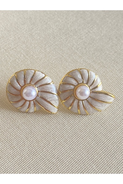 FIERA JEWELRY Pearl Shell Steel Women's Earrings