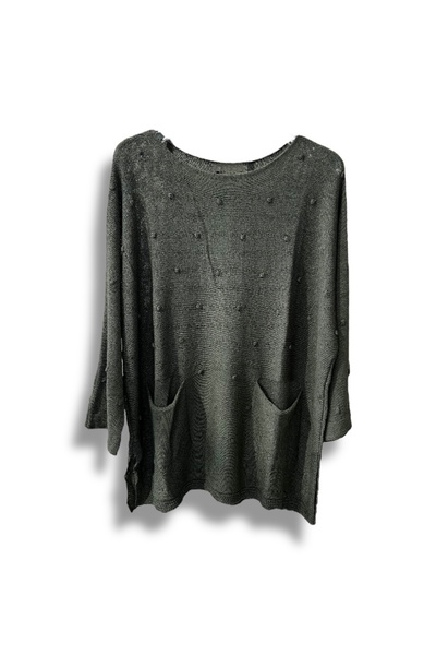 SUMEF Tricotaj Mercerizat Tunica oversize pentru femei - Mărimea 38-52 Mărime...