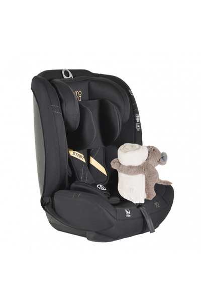 Moni Start Black car seat approved I-SIZE R129, for children 76-150 cm, 13-position adjustable headrest
