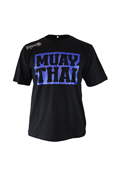 Dragondo TX8521 Muaythai Tişört Mavi Basklı Muay Thai Tişörtü
