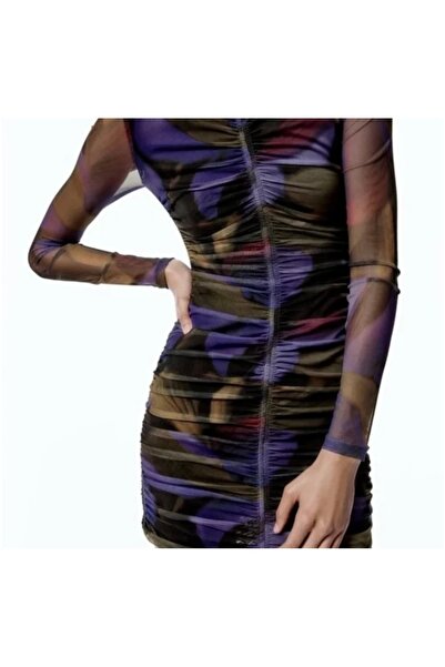 CatPati Parti Ruhu , Balıkçı Yaka Büzgülü , Mini Elbise