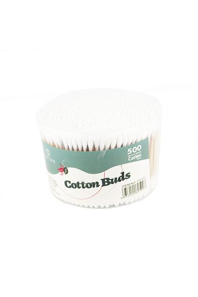 LOFIAN 500 Pieces Wooden Bamboo Cotton Swabs, Ear Cleaning Sticks for Health Care