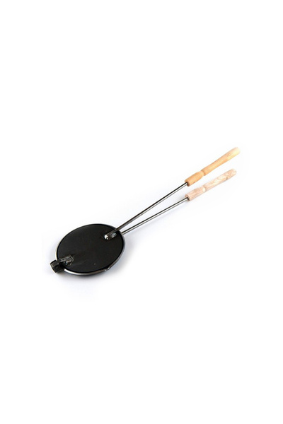OEM Bacon Frying Press, Steel, Drip Tray, Wooden Handle, 17 cm