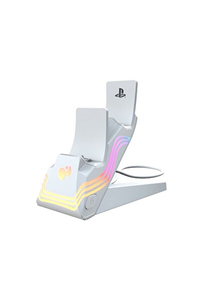 Pdp Stație de încărcare, Afterglow Wave, PlayStation 5, DualSense, iluminare RGB, alb