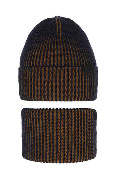fantasialand Winter set for boys, hat and brown scarf Falcon
