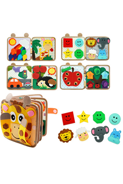 Choice3 كتاب أنشطة محدّث على شكل زرافة من مونتيسوري للأطفال، يُنمّي مهارات ال...