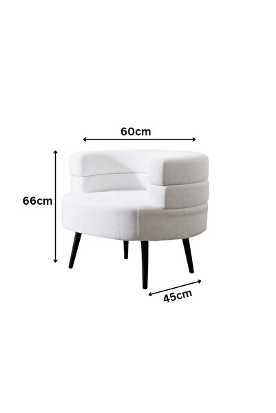 Ebticar Single boucle fabric chair, white