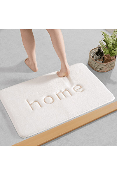 Elindor HOME Bath Mat, Memory Foam, Absorbent, Anti-Slip, 50×80 cm, White
