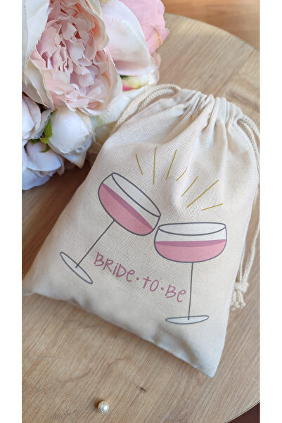 glaminkworld "Bride To Be" Baskılı Kese (10 Adet) Gelin Nedime Hediyesi | Kın...