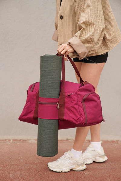 Solo Bag Crinkle Fabric Sports and Travel Bag with Shoe Compartment and Front Pocket with Waterproof Shoulder Strap