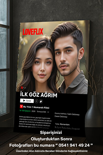 Lotus Digital Netflix Temalı Kişiye Özel Tasarımlı Modern Ahşap Tablo