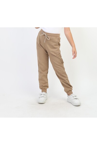 SLOBODA Unisex Printed Flat Elastic Beige Track Pants