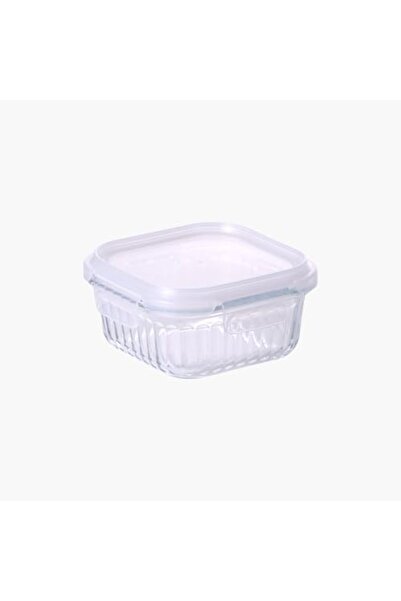 NEOFLAM Wave Lock Square Glass Food Container with Lid, 520 ml Capacity
