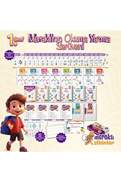 meraklı zihinler 1. Sınıf Meraklı'nın Okuma Yazma Serüveni Seti 2025-2026 (YENİ MÜFREDATA TAM UYUMLU)