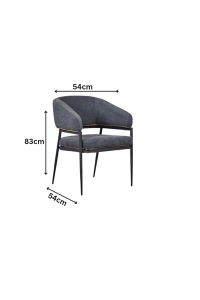 Ebticar Single fabric chair with arms, dark gray
