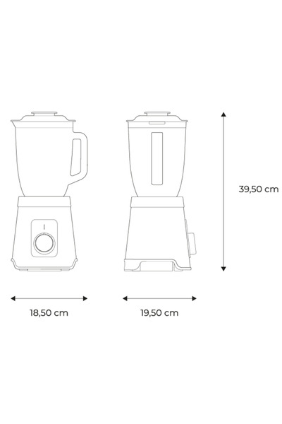 Aiwa Μπλέντερ ATB-1500, 1500W, 1,5 λίτρο, 2 ταχύτητες + Pulse, 6 λεπίδες από ανοξείδωτο ατσάλι Satoku®, Ice cr