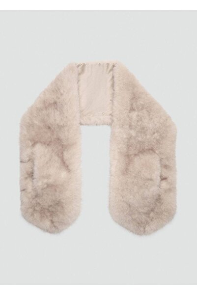 MANGO Woman Kürk görünümlü atkı