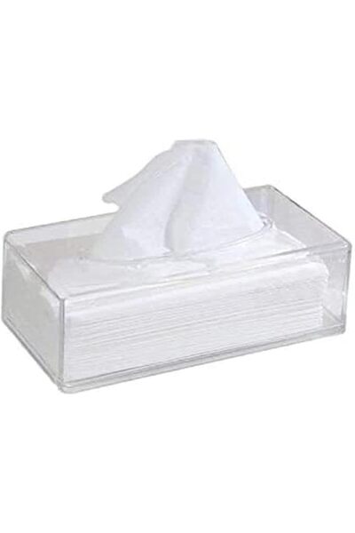 SAQOWARE Alsaqer Acrylic Clear Facial Tissue Box Cover Rectangular Napkin Holder Car Office Home Tra