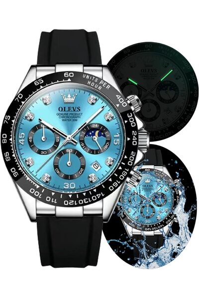 OLEVS ساعات كرونوغراف كوارتز للرجال، ساعات مضيئة للرجال