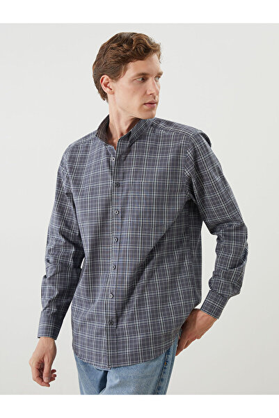 LC Waikiki Regular Fit Long Sleeve Plaid Poplin Men's Shirt