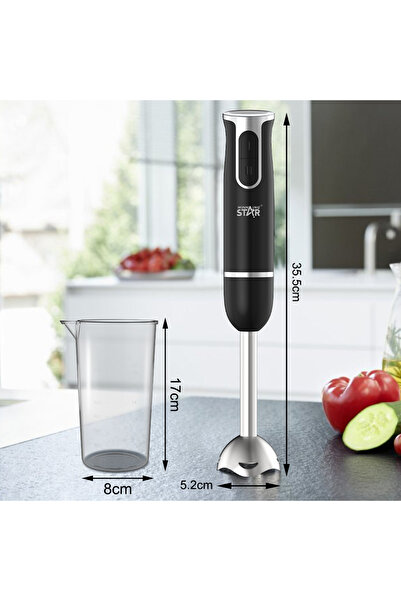 WINNINGSTAR ويننج ستار خلاط يدوي , 2 في 1 الخلط و الهرس , شفرات فولاذية , سرعتان , 400 واط , اسود , م/ ST-5553