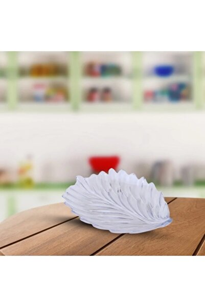 rexa طبق تقديم زجاجي على شكل ورقة - 20 × 30 سم