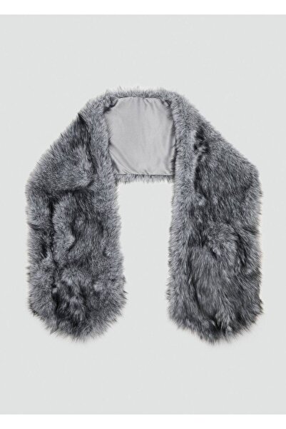 MANGO Woman Kürk görünümlü atkı