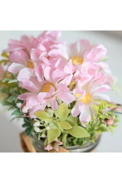 Home Box Caven Daisy Arrangement in Glass Bottle - 9x9x13 cm