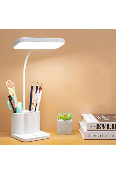 Hubstein Şarjlı Masa Lambası 3 Renk Dokunmatik Telefon Standlı Kademeli Ders Çalışma Okuma Işığı Gece Lambası