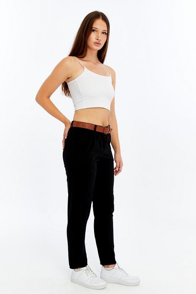 CHOS7N Women's High Waist Skinny Leg Black Trousers – for Casual & Stylish Combinations