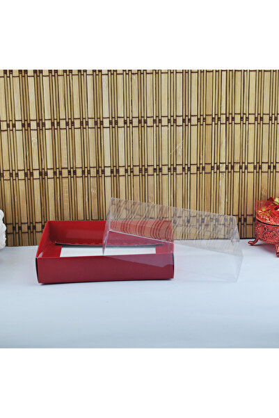 TT Tahtakale Toptancıları علبة كرتون بغطاء أسيتات 15X15X3 (50 قطعة) أحمر