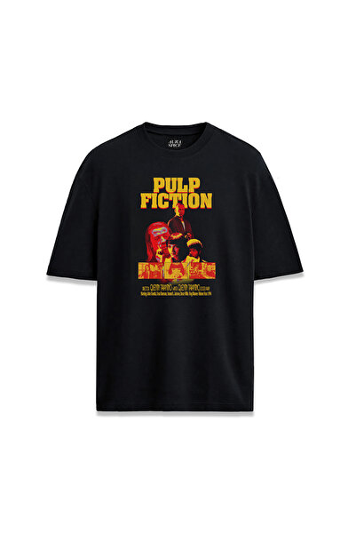 Darkia تي شيرت عادي مطبوع بتصميم خاص لفيلم Pulp Fiction للجنسين