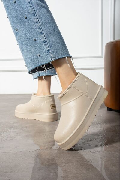 MÜJERİL'S New Season Waterproof Women's Rain Boots Thermal Warm Winter Furry Boots Cold Weather Resistant