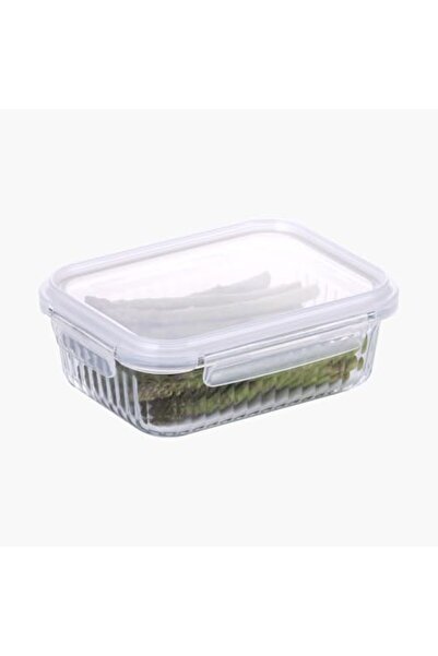 NEOFLAM Wave Lock Rectangular Glass Food Container with Lid, 1 Liter Capacity