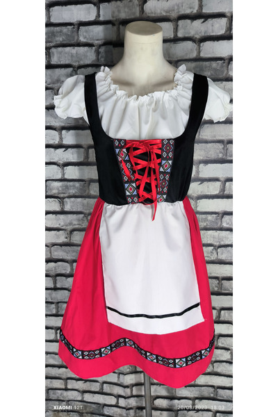 tasarım rengarenk kostüm Bavarian Costume German Beer Girl Outfit