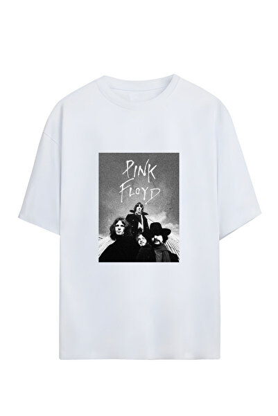 GraffTee تي شيرت بينك فلويد للجنسين من القطن كبير الحجم