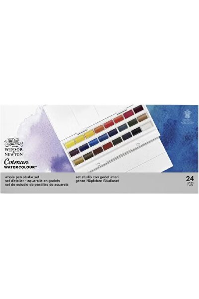 Winsor and Newton مجموعة ألوان مائية من كوتمان - ٤٥ نصف مقلاة