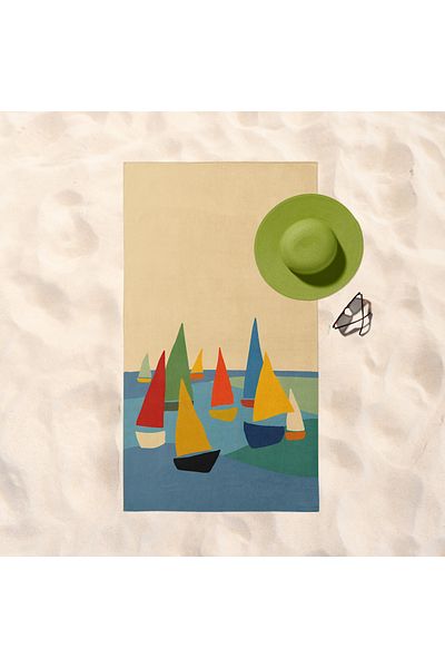 The Lucid Lab Sailboat Symphony Beach Towel