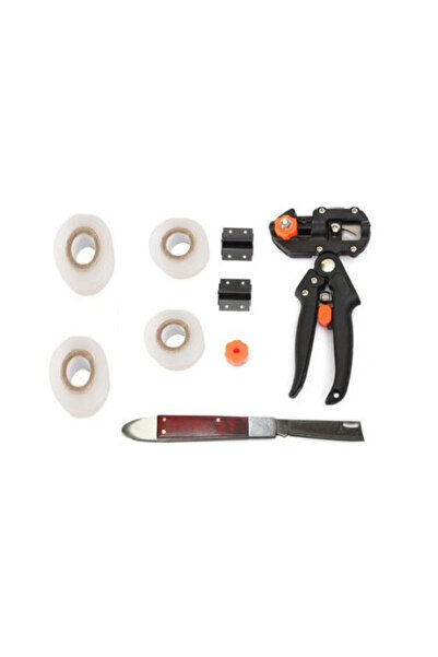 SDX Market Clește de altoire profesional și bandă specială de legare 4 role, profesional + Cuțit de altoire cadou