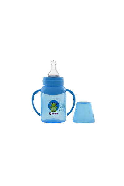 Shield Baby Standardneck Feeding Bottle W/Handle Deluxe, +3m, 125ml (Special Edition)-Assorted Color - Pack of 1