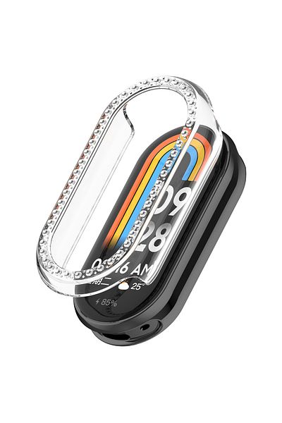 redmud teknoloji Crystal Stone Case Protective Case Compatible with Xiaomi Mi Band 8 Mi Band 9