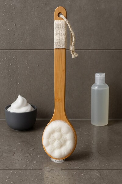 decorev Long Handle Shower Brush |   Back and Body Cleansing Brush Vch-6614