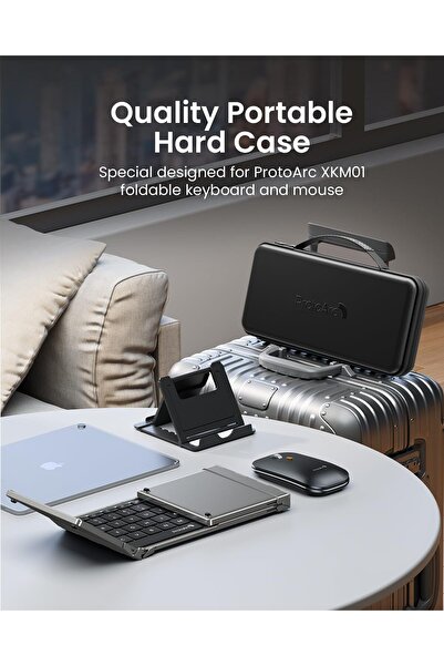 ProtoArc Foldable Keyboard and Mouse XKM01 - Full-Size Folding Combo (Black Gray)