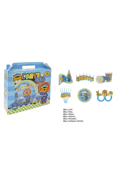 SDX Market Set of 36 accessories for children's party, 6 pieces, Baby Boy theme