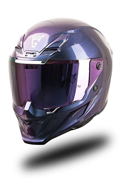 DeadG Inferno Chatoyant Mor Kask ( Güneş Vizörlü )
