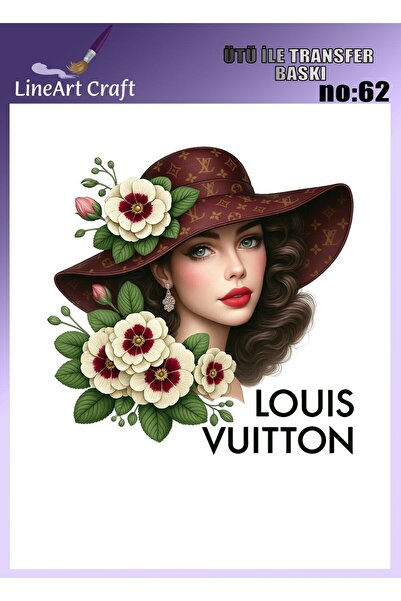 LİNEART Ütü ile Yapışan Kumaş Baskı, Kumaş Dekopaj, KD62, 20x20cm