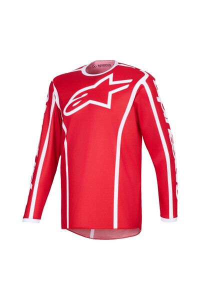 Alpinestars Fluid Apex Off-Road Genç Motosiklet Jerseyi Kırmızı Beyaz
